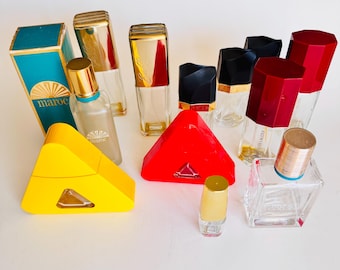 Lot of 12 Empty Perfume Bottles Glass Bottles Cinnabar Maroc Liz Claiborne Estee Lauder Private Collection