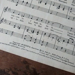 May include: A sheet music page with musical notes and lyrics. The lyrics include "I want to be it, new one, 'Cause it Which con-t". The copyright information reads "Copyright MCMXXII by American Music Pub. Co. 1658 B'way, N.Y. City. All Rights Reserved. Canada and International Copyright Secured."