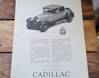 1926 Cadillac Car Ad, Vintage Automotive Ephemera