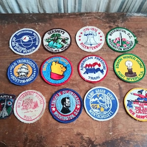 Choose A Vintage Sew On Patch : Disney Pooh, Girl Scouts, Freedom Train, D.C., Edison, Hershey, Paris & More 70&#39;s Fashion Accessory