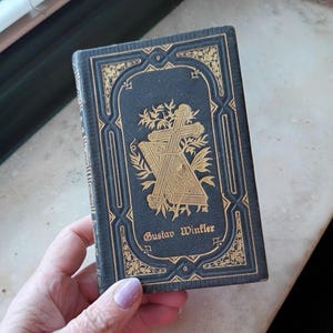German Antique Bible Gustav Winfler 1903 Beautiful Gilded Vintage Religious Book Pocket Bible Concordia