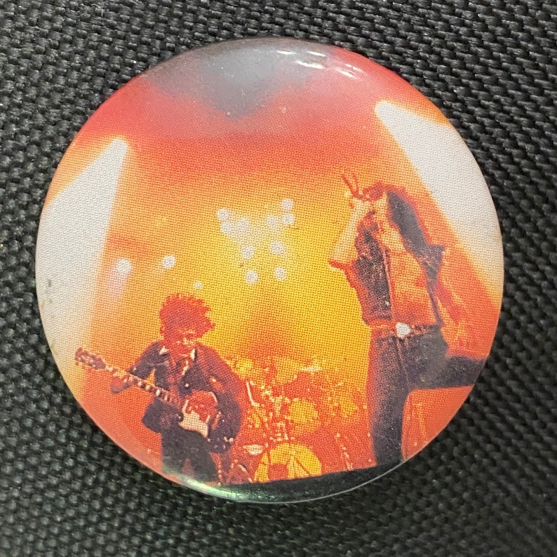 Vintage 80s 1.25 inch Button Pins sold separately Pinback Buttons 1980s Early 80s Album Cover Pins Rock Heavy Metal ACDC Saxon The Clash ACDC Live