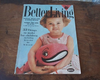 Vintage Magazine Better Living June 1954 Issue Pink Whale Beach Amazing Advertising Fashion Home Decor Recipes 50's Mid Century Ephemera