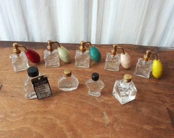 PICK FROM Vintage Miniature Perfume Bottles Colorful Atomizers, Glass & Acrylic, Tattoo, Owen's Illinois Glass 20's - 50's Beauty Perfume