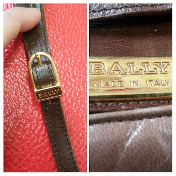 Bally Purse Vintage Leather Made in Italy Brown L… - image 2