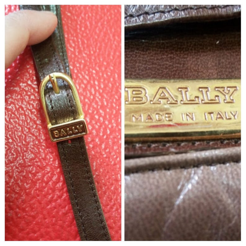 Vintage Purse Bally Made in Italy Brown Leather Envelope Etsy