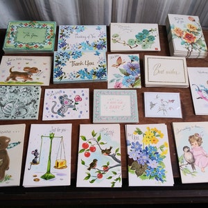 Mini cartes de vœux vintage - Inserts cadeaux PICK from Floral Gift Card - Wedding Card - Butterfly - Mouse 50's 60's Mid Century Gift Ephemera