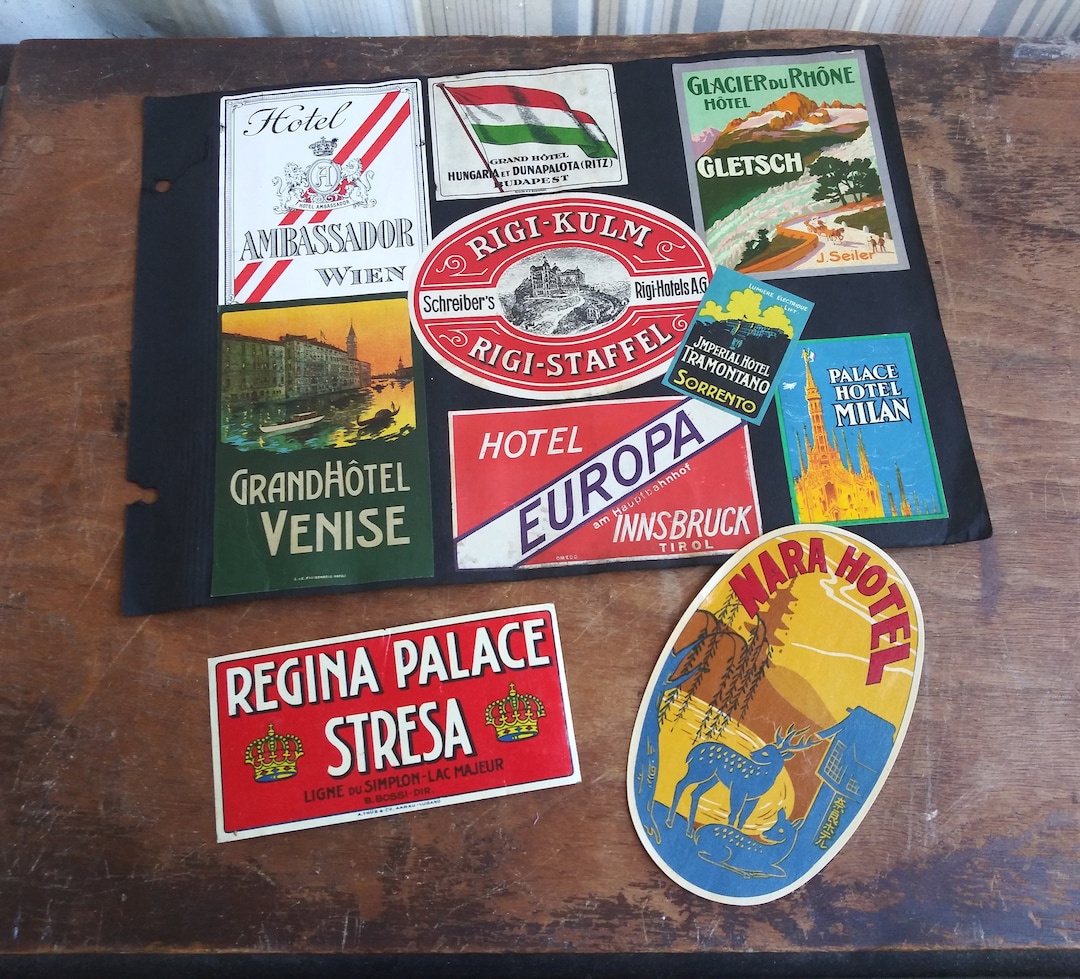 Vintage Hotel Labels European Luggage Labels Wine Labels Ephemera 30's