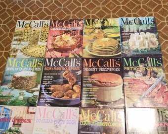 PICK ONE Vintage McCall&#39;s Cookbook 1972 Great Illustrations Photos Recipes Kitsch Cookies Cake Pies Meat Picnics Cocktails 60&#39;s 70&#39;s Kitchen