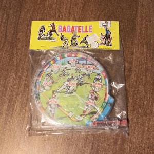 Vintage Toy Bagatelle Game Baseball Scoring Manual Pinball Original Package & Kresge Sticker 50&#39;s 60&#39;s Mid Century Collectible Toy