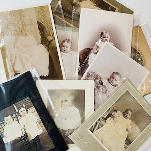 Antyczne karty gabinetowe Zdjęcia dzieci sprzedawane pojedynczo | Zdjęcia dzieci w stylu vintage Portrety dzieci w stylu wiktoriańskim