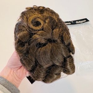 Vintage Doll Wig Pet Wig Brown Hair Brunette Wig Curls Dollparts 1980s Synthetic Hair Small wig