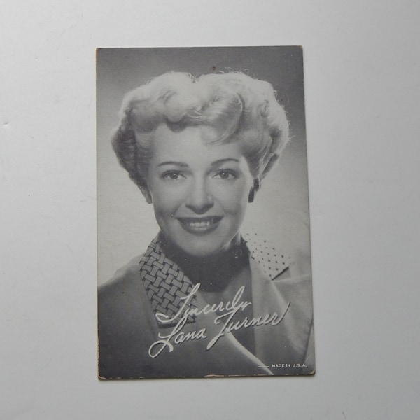 Vintage Photo Trade Card Penny Arcade Card Lana Turner 40's 50's Mid Century Paper Ephemera Collectible Movie Star