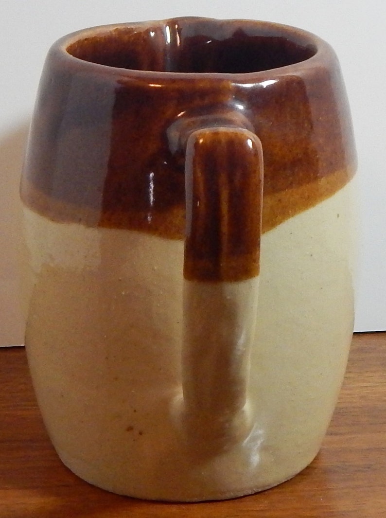 Vintage Jug Pottery Brown & Tan Pitcher 50's Mid Century Etsy