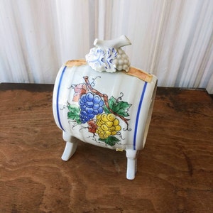 Vintage VS Bisquit Cognac Decanter, Haviland Limoges France Porcelain Barrel