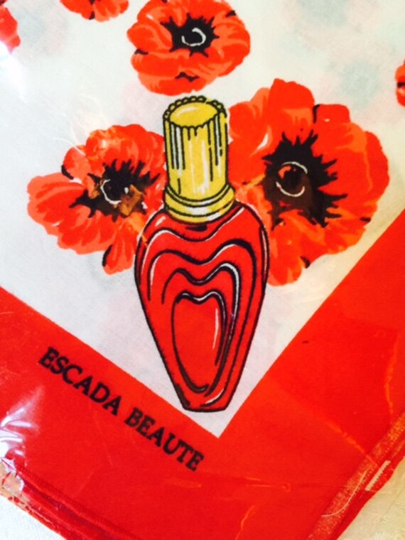 1990 perfume Escada bufanda promo roja blanco amapolas Beauté | Etsy España