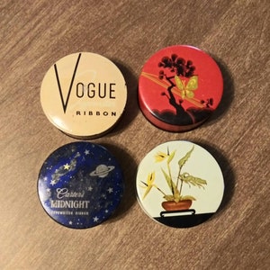 Macchina da scrivere vintage Tin PICK Vogue Ribbon, Codo Butterfly, Carter's Midnight Celestial, Ideal Bird of Paradise 40's 50's Mid Century Office