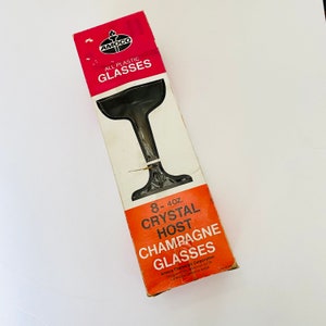 Vintage Amoco Gas Station Boxed Plastic Champagne Glasses Set of 5 Gas Station Promotional Item