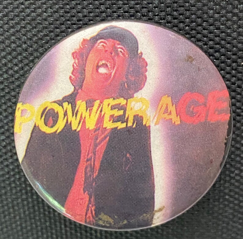 Vintage 80s 1.25 inch Button Pins sold separately Pinback Buttons 1980s Early 80s Album Cover Pins Rock Heavy Metal ACDC Saxon The Clash ACDC Powerage