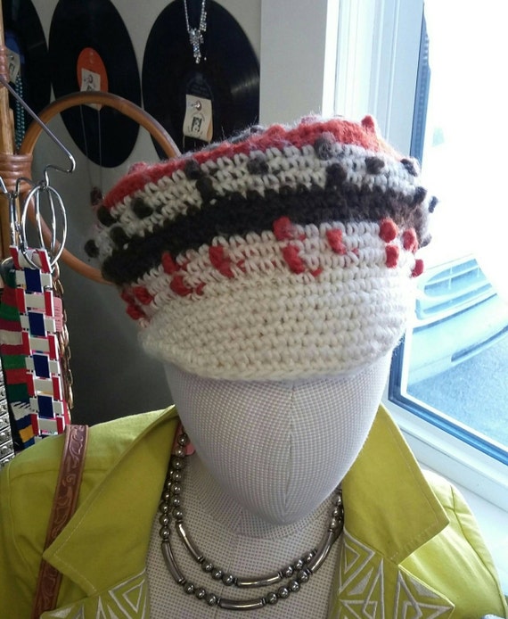 Vintage Hat Knit Crochet Newsboy Cap for Fall Win… - image 2