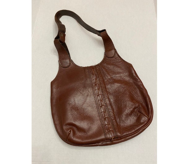 Vintage Libaire Black Pebble Leather Flap Zip Closure Shoulder Bag Purse USA