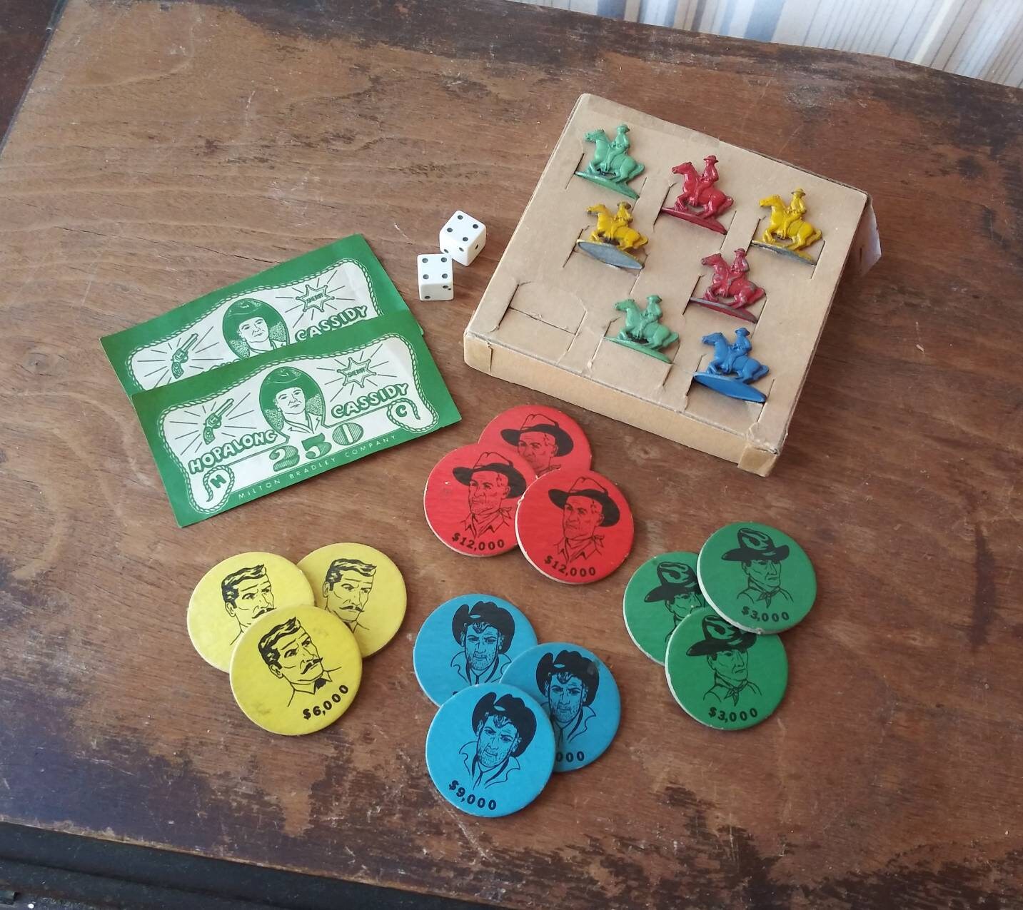 Vintage Hopalong Cassidy Horse Game Pieces Money Tokens Dice - Etsy