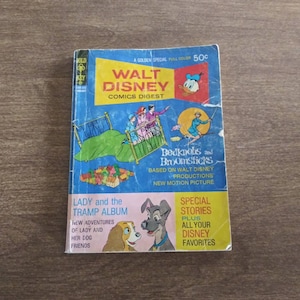 Vintage Walt Disney Comics Digest February 1972 Gold Key Cartoon Magazine Bedknobs and Broomsticks Lady & the Tramp Dumbo Chip n Dale Donald