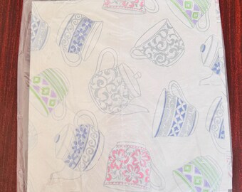 Vintage Teacup Gift Wrap: Pastel Tea Party Design