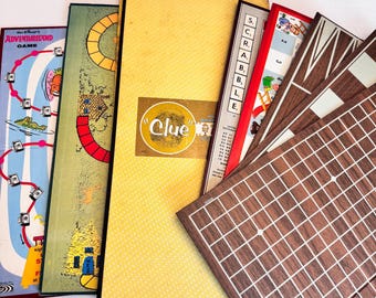Vintage Game Boards Replacement Boards DIY Games Clue Scrabble Chutes and Ladders Backgammon board Chess board