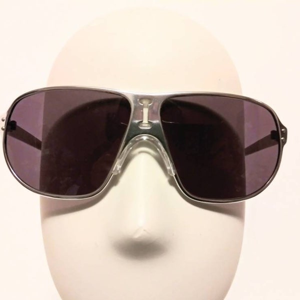 Vintage Foster Grant Sunglasses Silver Aluminum Frames w Rose Purple Lenses 70's Fashion Unisex Cool