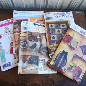 Pick From Vintage Craft Pattern Choose from Doll Wardrobe, Teen Room, Roosters, Quilting, Small Vogue Handbags 80&#39;s 90&#39;s 00&#39;s Sewing Crafts