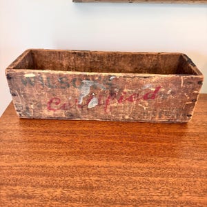 Vintage Rustic Wood box Distressed Farmhouse Decor Wilsons Certified Cheese Box Primitive Box Storage Decor