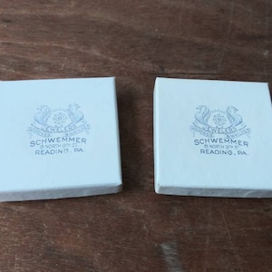 Pick One Vintage Jewelry Presentation Box Schwemmer Jewelers Reading PA Tiny Ring or Delicate Necklace Jewel Box Advertising Ephemera