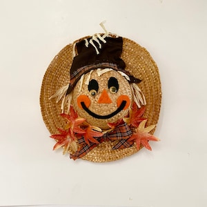 Handmade Scarecrow Hat Wreath Fall Decor