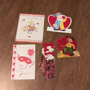 Escolha um cartão vintage do dia dos namorados, dia dos namorados, mantenha a calma, homem de gelo, palhaço de circo, bolsa carteiro, amigo secreto, máscara vermelha, flores de música rosa