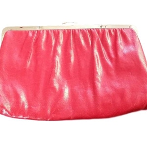 Vintage Red Purse Clutch Sexy Evening Bag 70&#39;s 80&#39;s Fashion Handbag Accessory Rock n Roll Lipstick red Bright