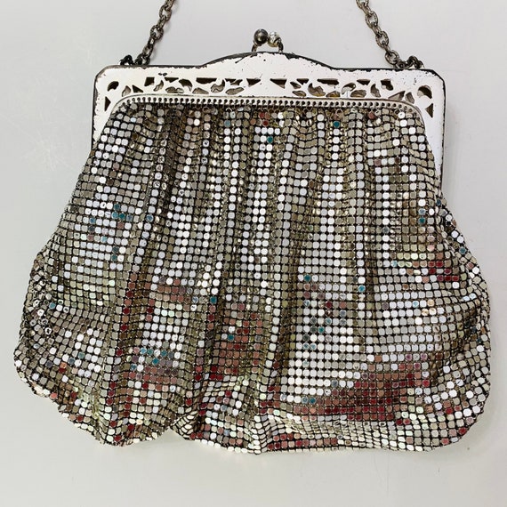 Vintage Whiting and Davis Purse Mesh Bag Silver S… - image 7