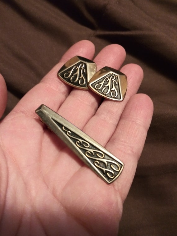 Boutons De Manchette & Pince à Cravate Années 50 - Vintage Dans Boîte D'Origine - Occasion
