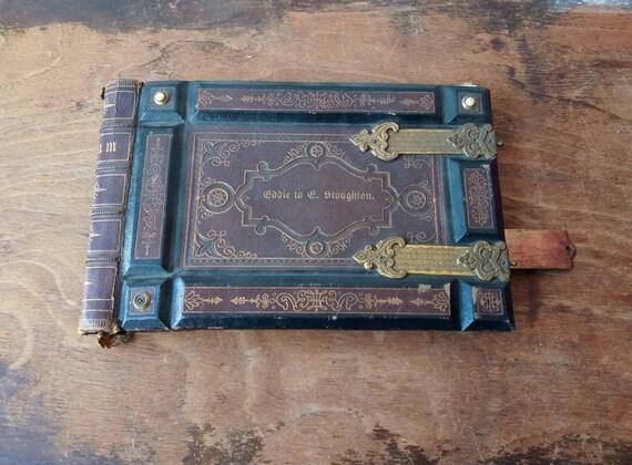 Antique 1800s Family Photo Album, Leather Bound With Clasps - Etsy