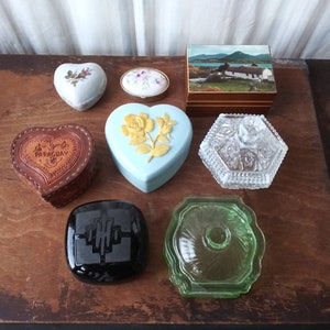 Vintage Box Pick One Heart Shaped, Glass Music Box Little Boxes Reuge Irish Lullaby Leather Hearts Vintage Home Decor Valentine&#39;s Gift Box