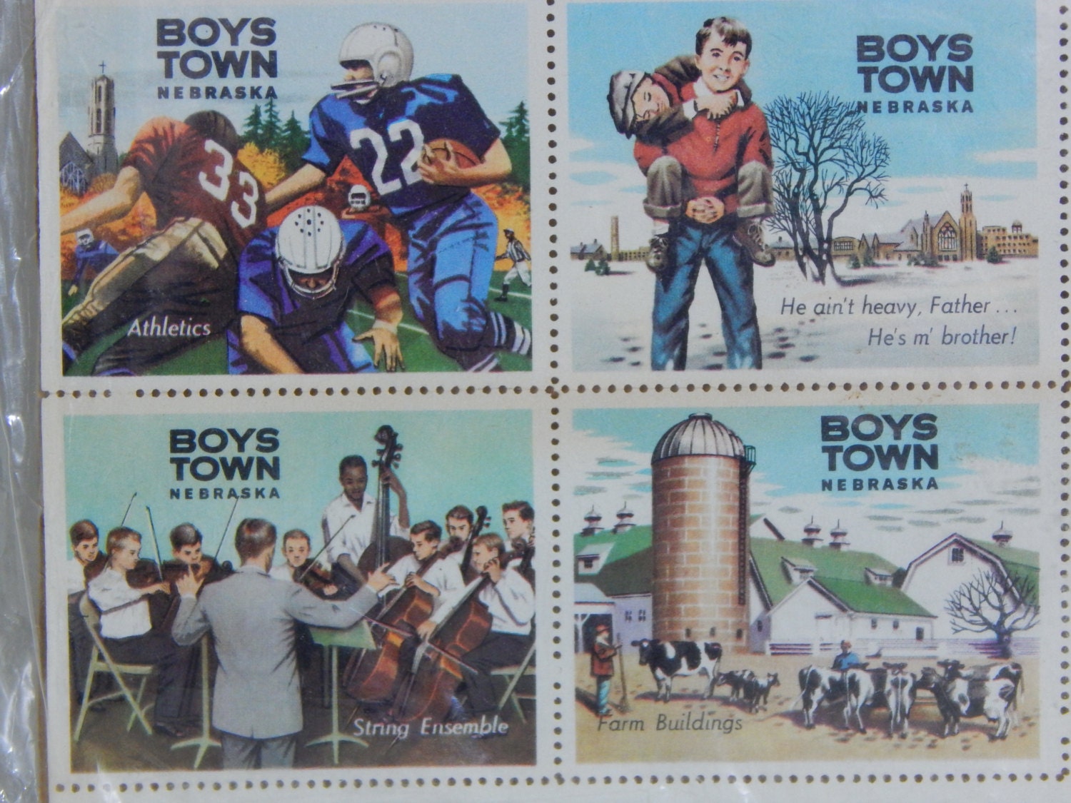 Vintage Stamps 1967 Boys Town Nebraska Lithograph Full 24 Etsy
