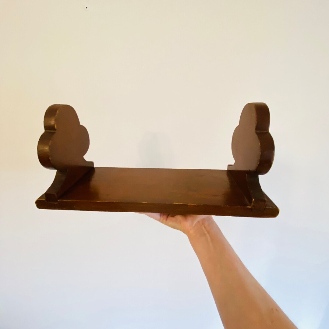 Vintage Wood Table Top Bookshelf Hymn Pew Book Rack Handmade Etsy