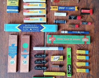 Vintage Pencil Lead Lot: Eberhard Faber, Sheaffer, Scripto