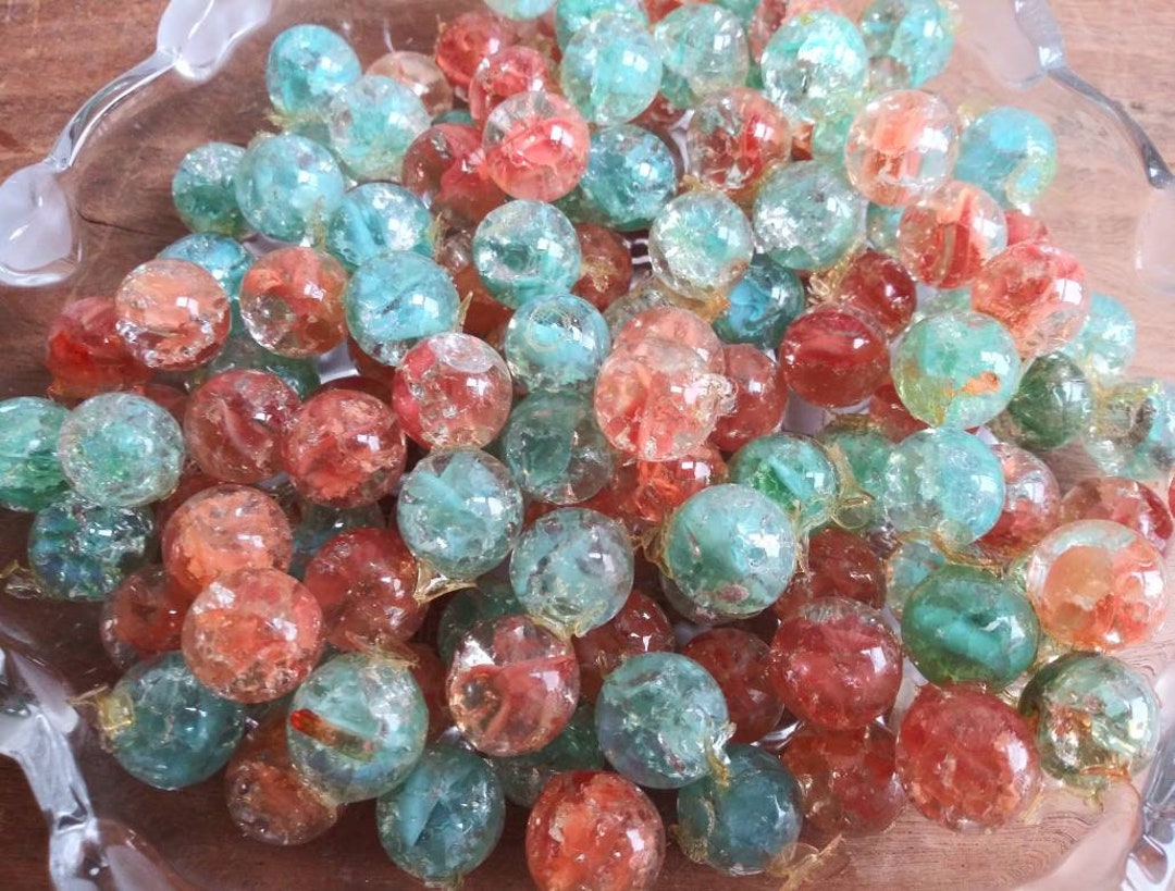 Vintage Decorating Vase Filler Marbles Pastel Aqua Coral Pink Etsy