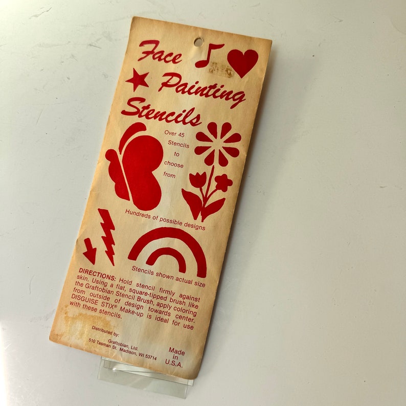 Vintage Face Painting Stencils for Makeup Kit Graftobian Body Stencils