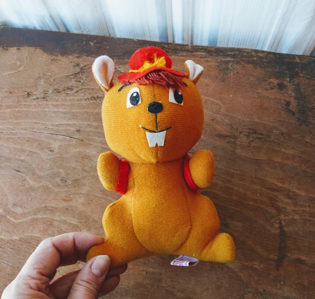 Vintage Stuffed Animal Beaver Fun Farm 1978 Toy Stuffie Bucky 70's Soft
