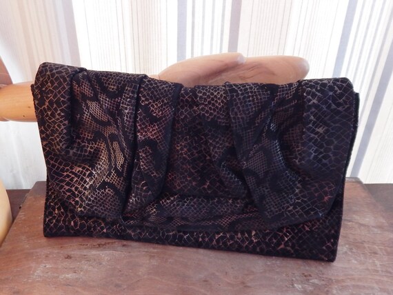 Vintage Purse Stuart Weitzman Spain Black & Metal… - image 3