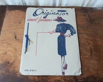 1947 Vintage Fashion Illustration Portfolio: Originator Smart Fashions