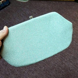Vintage Purse Metallic Silver Sparkle Clutch 60&#39;s Mid Century Fashion Accessory Sparkling Evening Bag