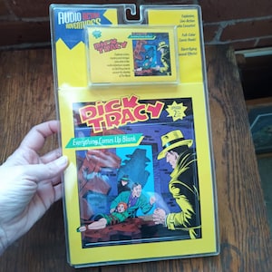 Vintage Dick Tracy Audio Action Adventures Cassette and Book 90's Comic Book Movie Episode 2 Pacino In Original Packaging